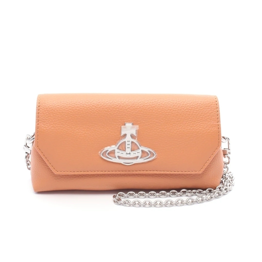 Vivienne Westwood Orb Mini Pouch on Chain WOC Peach Crossbody NWT Coquette